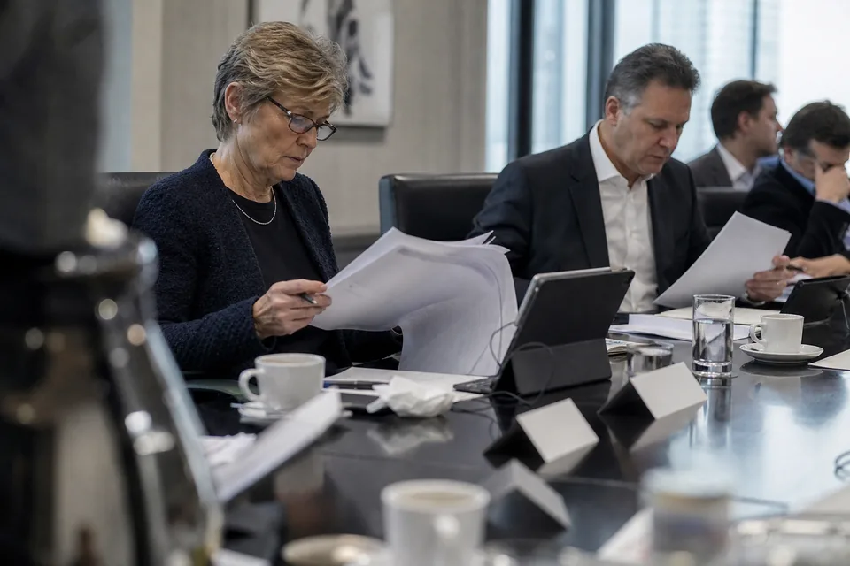 Head of investor relations at a listed small cap preparing for an earnings call at her desk